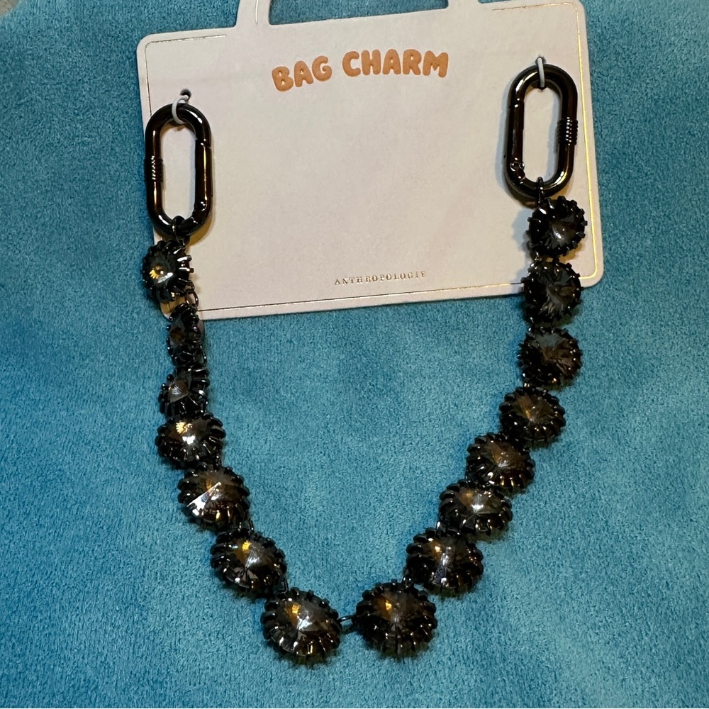 Anthropologie Black Beaded Bag Charm